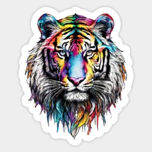 Rainbow Tiger Colorful Sticker